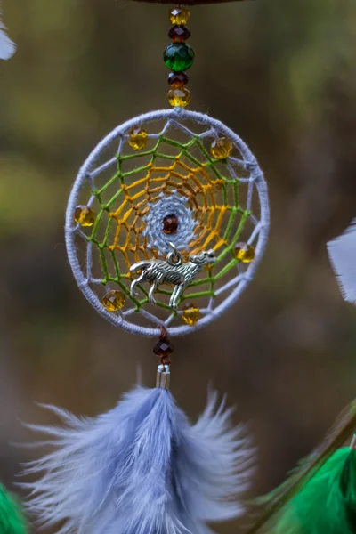 Photo of a dreamcatcher made by hand — Stock Photo, Image