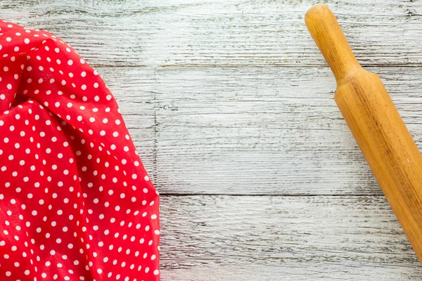 Napkin and rolling pin on the table — Stock Photo, Image