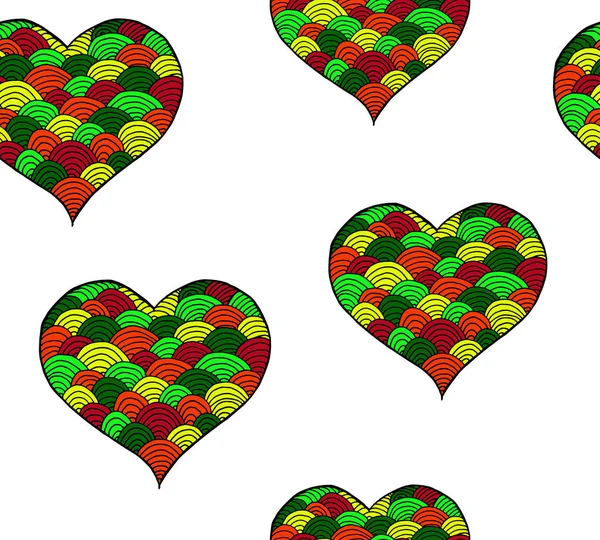Valentin-nap. Zentangle fekete-fehér szív szimbólum — Stock Vector