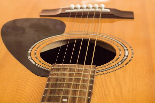 Klasszikus gitár-val sekély mélység a mező részlete — Stock Fotó