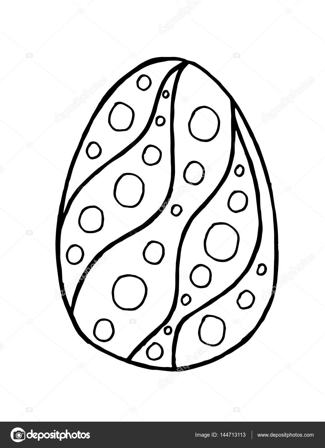 Happy Easter Zentangle Egg Decorated With Ornament Design Doodle Element For Adult Antistress Coloring Pages Books Greeting Postcard