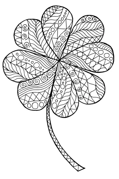 Zentangle yonca yonca Saint Patrick's Day vektör doodle — Stok Vektör