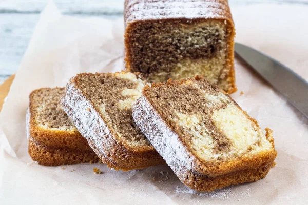 Homemade chocolate marble cake Zebra