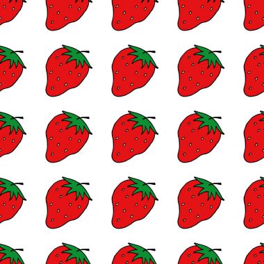 Çilek vektör seamles desen beyaz arka plan üzerinde