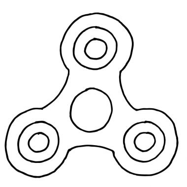 El spinner oyuncak - stres ve anksiyete Rölyef. Elle çizilmiş resim