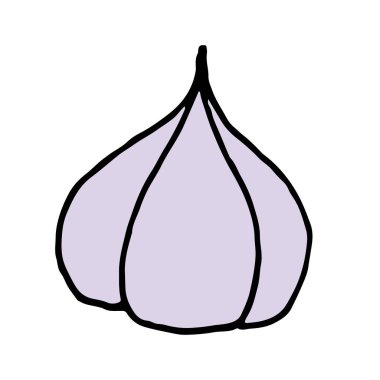 Arka plan üzerinde izole sarımsak vektör kroki simgesi