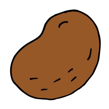 Arka plan üzerinde izole patates vektör kroki simgesi