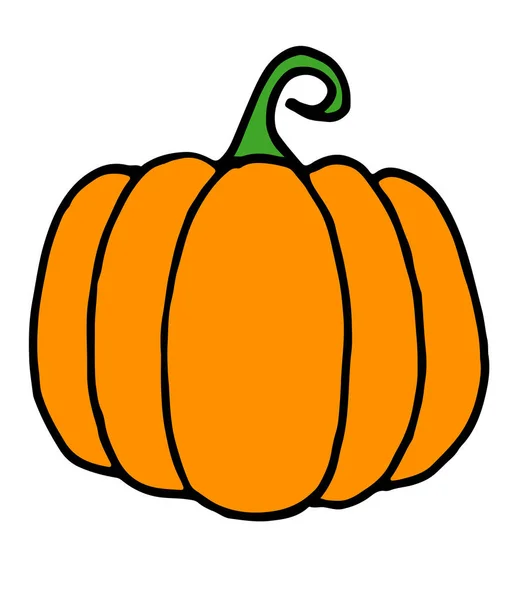 Calabaza Doodle Vector pintura dibujado a mano diseño — Archivo Imágenes Vectoriales