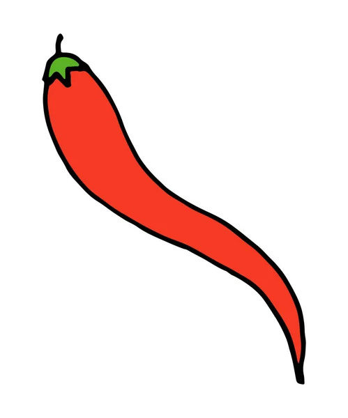 Ferske chilipepper-illustrasjoner med håndtrukket – stockvektor