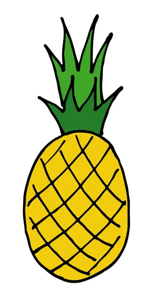 Ananas vettoriale disegnato a mano icona isolato su sfondo — Vettoriale Stock