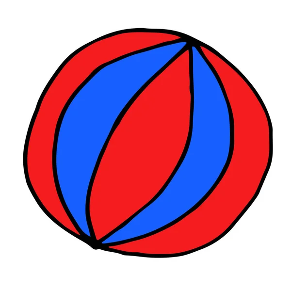 Vektor Hand gezeichnet Ball. Kinderspielzeug — Stockvektor