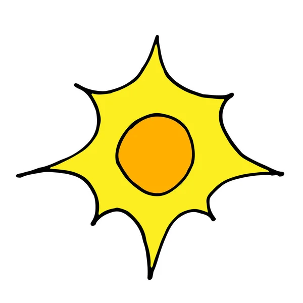 Doodle sun hand drawing icon vector illustration — Stock Vector