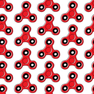Seamless modeli el spinner oyuncak - stres ve anksiyete Rölyef. Elle çizilmiş resim
