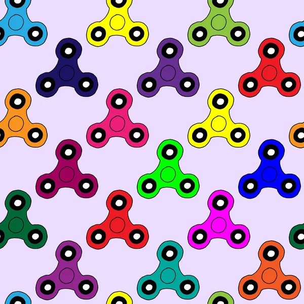 Seamless modeli el spinner oyuncak - stres ve anksiyete Rölyef. Elle çizilmiş resim