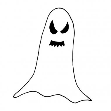 çizgi film korkunç korkunç hayaletler karakteri, çizilmiş hayaletler Cadılar Bayramı kutlama için kümesi