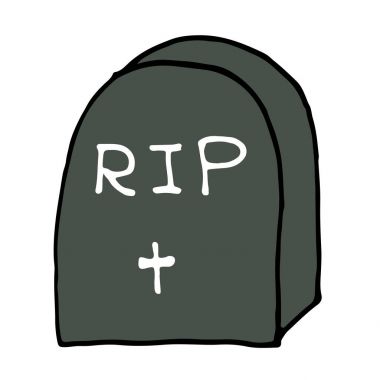 RIP ile Doodle kaldırıldı olarak işaretleme. Çizilmiş vektör çizim el