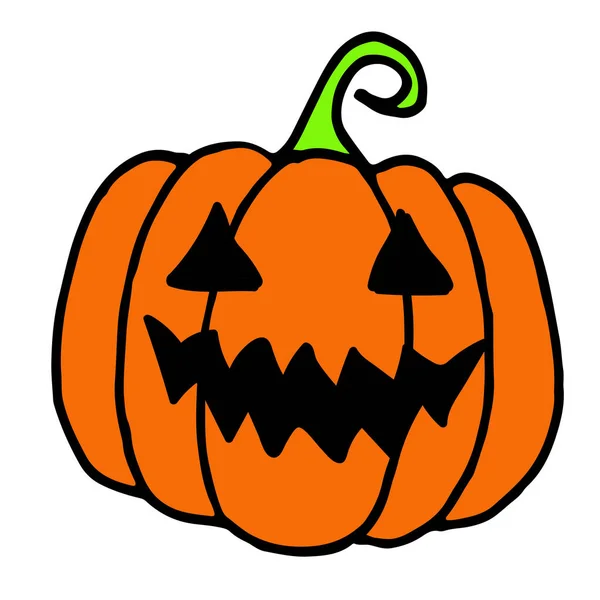 Halloween Pumpkin Doodle, un vector dibujado a mano ilustración de una calabaza de Halloween . — Archivo Imágenes Vectoriales