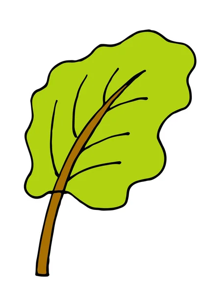 Enda träd handritad doodles illustration. — Stock vektor