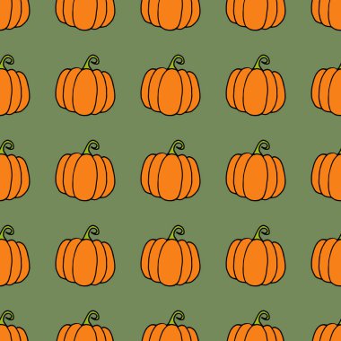 Doodle kabak vektör boya elle çizilmiş tasarım seamless modeli