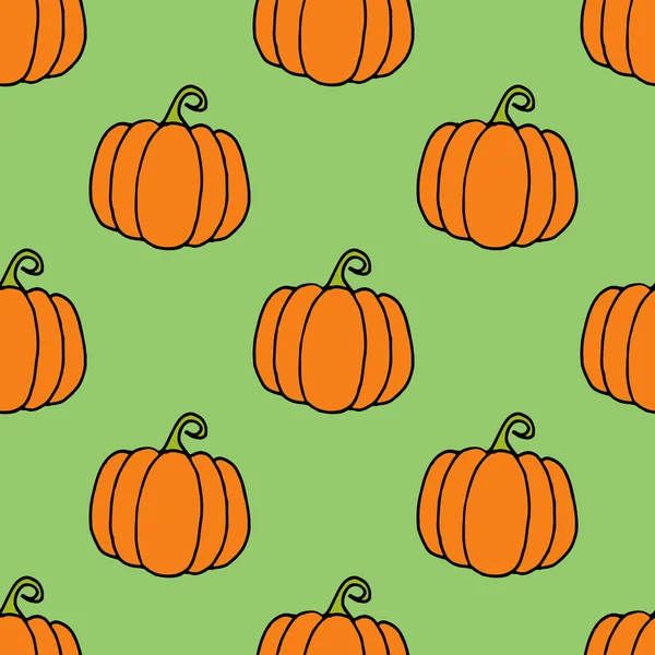 Seamless pattern of Doodle pumpkin Vector paint hand drawn design — Stock Vector