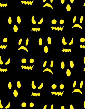 Cadılar Bayramı Balkabağı seamless modeli. Yinelenen doku, sonsuz arka plan korku.