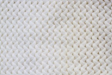Kazak ya da eşarp deseni, beyaz örme kumaş doku arka plan