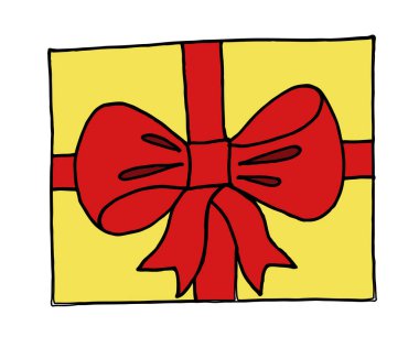 Doodle stil tatil veya doğum günü vektör çizim sunar