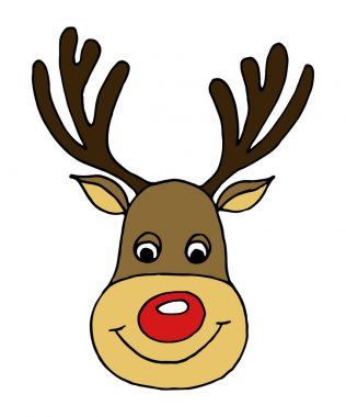 vektör doodle el çekilmiş sevimli geyik baş vahşi hayvan