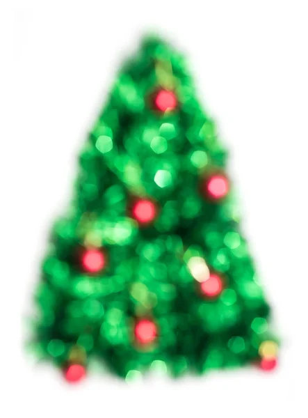 Grüne Weihnachtsbeleuchtung Tanne Baum Bokeh - eine helle Bokeh Hintergrund durch Weihnachtsbeleuchtung erstellt — Stockfoto