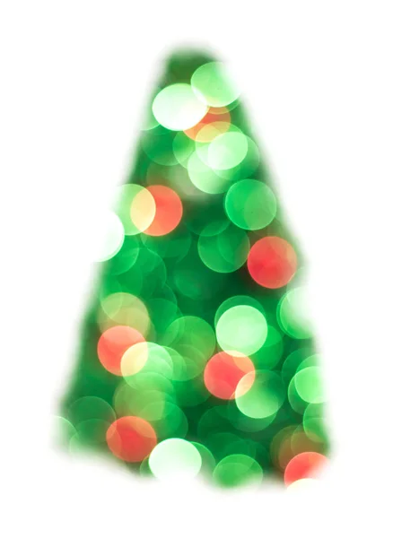 Luzes de Natal verde abeto bokeh árvore - Um fundo bokeh brilhante criado por luzes de Natal — Fotografia de Stock