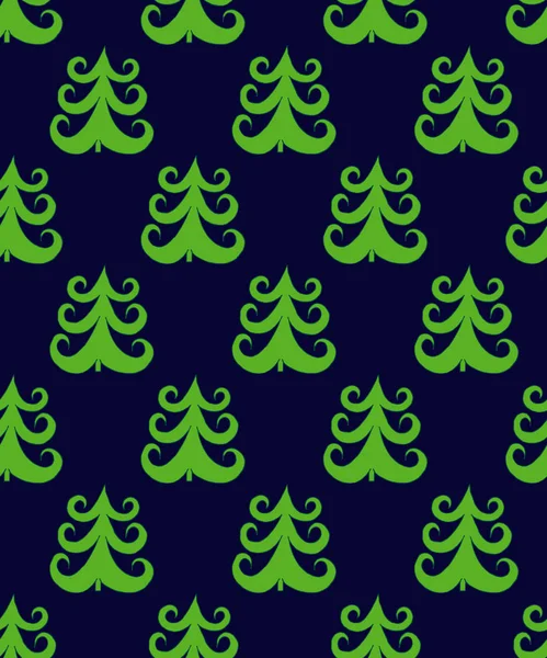 Doodle vektor sömlösa mönster grön julgran Gran — Stock vektor