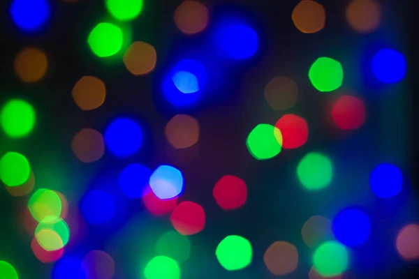 Abstract circulaire bokeh achtergrond van Kerstmis licht — Stockfoto