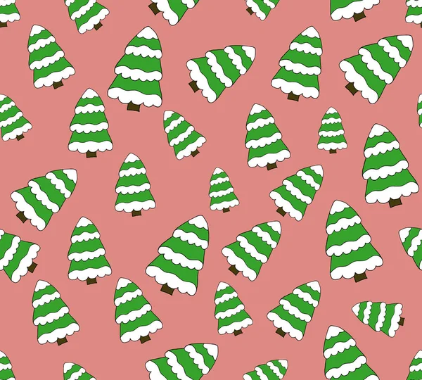 Каракулі вектор безшовний візерунок із зеленої різдвяної ялинки — стоковий вектор