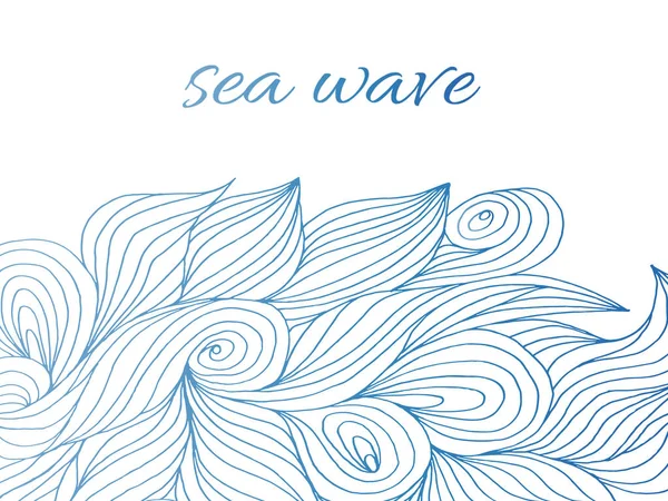 Patrón de olas dibujado a mano, fondo de olas de mar — Foto de Stock
