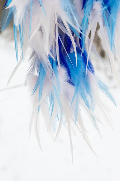 Handmade dream catcher with feathers threads and beads rope hanging — Stock Photo, Image