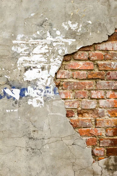 Background of old vintage brick wall with concrete,Weathered texture of racked concrete vintage brick wall background