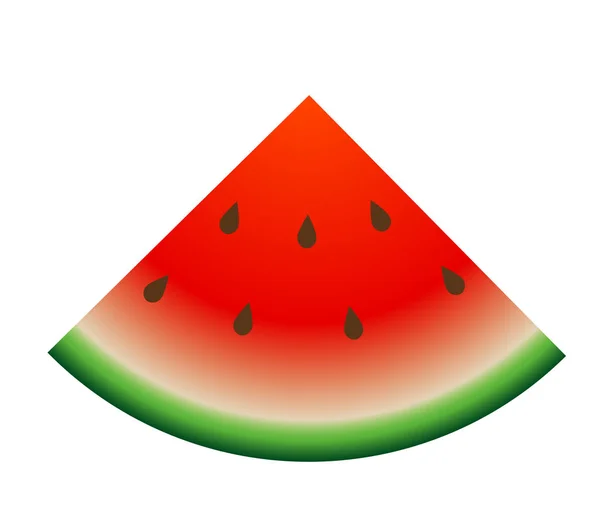 Design Vektor Scheibe Sommer Wassermelone isoliert auf weißem Hintergrund — Stockvektor