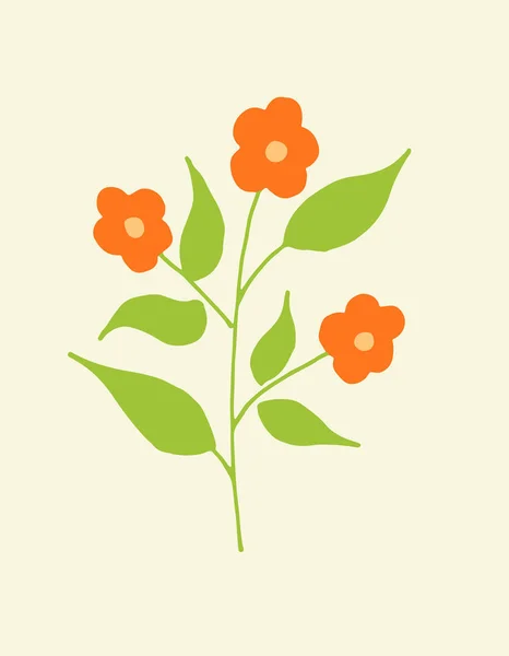 Branche de plante dessin à la main contour icône vectorielle doodle — Image vectorielle