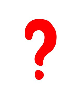 Çizgi film soru işareti sembolü. Vektör el çizimi çizimi çizimi.