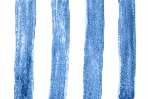 Aquarelle peints à la main coups de pinceau, ligne, bannières en bleu classique couleur tendance. Couleur de l'année 2020 . — Photo