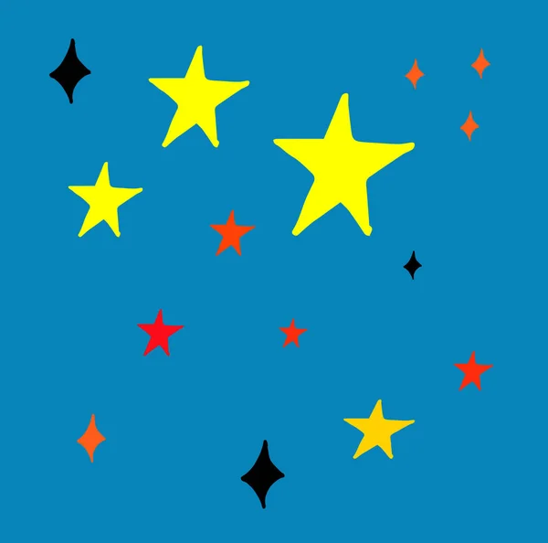Ручной Рисунок Векторного Рисунка Звезды Рисунка Голубом — стоковый вектор