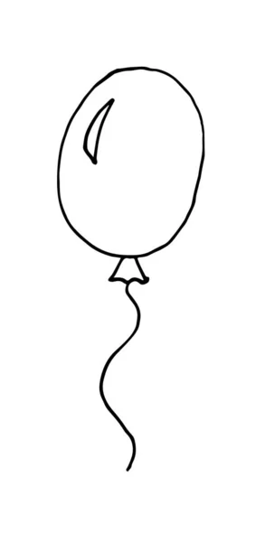 Desenho Vetorial Desenhado Mão Desenho Animado Doodle Vermelho Balão Ilustração — Vetor de Stock