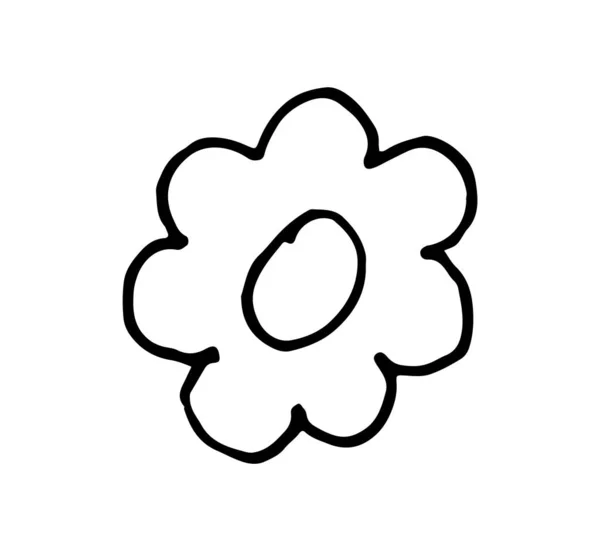 Simple Hand Drawing Cartoon Doodle Vector Flower Head — Stock Vector