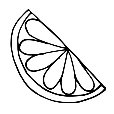 Turuncu vektör çizim el çekilmiş dilim.