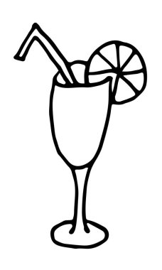 Cocktail Simgesi çizgi filmi Vector 'u çekti. Kokteyl içeceği..