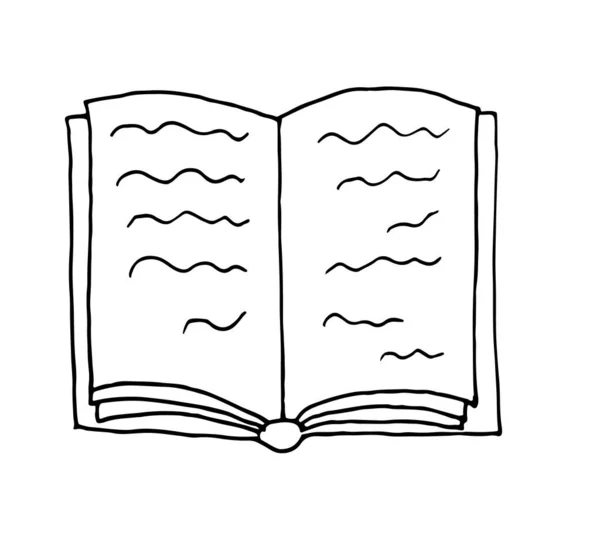 Icona Dello Scarabocchio Del Libro Schizzo Disegnato Mano Vettore — Vettoriale Stock
