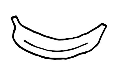 Muz meyve simgesi. Beyaz arka plan üzerinde izole muz. Vektör çizim.
