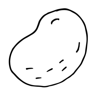 Patates vektörü taslak ikonu arka planda izole edildi. El çizimi Patates simgesi
