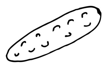 İllüstrasyon için salatalık elle çizilmiş vektör simgesi.