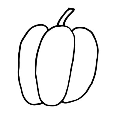 Çizgi film stilinde kırmızı biber vektör simgesi izole edilmiş nesne bitkisel ekolojik biyolojik ürün